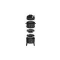 3 in 1 BBQ Smoker, beépített hőmérő, fém, 3 tálca, fekete 3 in 1 BBQ Smoker, beépített hőmérő, fém, 3 tálca, fekete