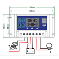 Digitális programozható töltésvezérlő napelemhez, 12V / 24V, 30A Digitális programozható töltésvezérlő napelemhez, 12V / 24V, 30A