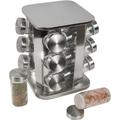 12 részes üveg fűszertartó készlet forgatható inox fém állvánnyal 12 részes üveg fűszertartó készlet forgatható inox fém állvánnyal