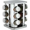 12 részes üveg fűszertartó készlet forgatható inox fém állvánnyal 12 részes üveg fűszertartó készlet forgatható inox fém állvánnyal