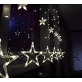8 programos fényfüggöny csillagokkal, és hold formákkal, sorolható, 250 cm - hidegfehér