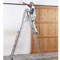 Értékcsökkent - Összecsukható multifunkciós alumínium létra 4,7m 4x4 fokos