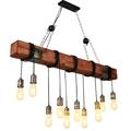 Loft stílusú fából készült nagyméretű függőlámpa 10 db LED körtével, szerelékekkel Loft stílusú fából készült nagyméretű függőlámpa 10 db LED körtével, szerelékekkel