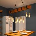 Loft stílusú fából készült nagyméretű függőlámpa 10 db LED körtével, szerelékekkel Loft stílusú fából készült nagyméretű függőlámpa 10 db LED körtével, szerelékekkel