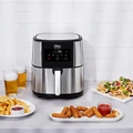 Értékcsökkent - Elite® 8 L-es Air Fryer + receptkönyv, 1800W olaj nélküli forró levegős fritőz digitális kijelzővel, elegáns rozsdamentes acél burkolattal