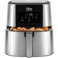 Értékcsökkent - Elite® 8 L-es Air Fryer + receptkönyv, 1800W olaj nélküli forró levegős fritőz digitális kijelzővel, elegáns rozsdamentes acél burkolattal