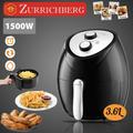 Zürrichberg olaj nélküli forró levegős fritőz 1500W, 3,6 l kapacitással Zürrichberg olaj nélküli forró levegős fritőz 1500W, 3,6 l kapacitással