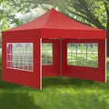 3 oldali ablakos oldalfal, 9 m oldalponyva kerti sátorhoz, pavilonhoz - piros