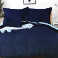 Prémium 7 részes 100% pamut ágyneműhuzat garnitúra, sötétkék-világoskék