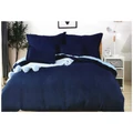 Prémium 7 részes 100% pamut ágyneműhuzat garnitúra, sötétkék-világoskék