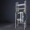 3 szintes fém polcrendszer, tároló, mosógép fölé, 152 cm, fehér 3 szintes fém polcrendszer, tároló, mosógép fölé, 152 cm, fehér