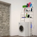 3 szintes fém fürdőszobai polcrendszer mosógép fölé, fehér - 166 cm (vitorla)