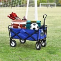 Fém vázas összecsukható kerti kocsi védőhuzattal, kék