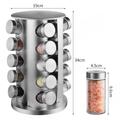 20 részes üveg fűszertartó készlet forgatható inox fém állvánnyal 20 részes üveg fűszertartó készlet forgatható inox fém állvánnyal