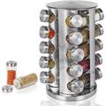 20 részes üveg fűszertartó készlet forgatható inox fém állvánnyal 20 részes üveg fűszertartó készlet forgatható inox fém állvánnyal