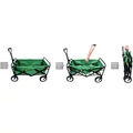 Értékcsökkent - Fém vázas összecsukható strandkocsi, kerti kocsi védőhuzattal, zöld