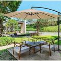 Elite Garden® prémium függő napernyő tartókonzollal, 3 méter, bézs Elite Garden® prémium függő napernyő tartókonzollal, 3 méter, bézs