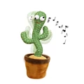 Interaktív visszabeszélő, táncoló, zenélő, világító kaktusz, hangfelvétellel, akkus, USB kábellel