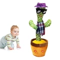 Interaktív visszabeszélő táncoló, zenélő, világító kaktusz, hangfelvétellel, napszemüveges, akkus, USB kábellel