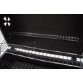 Faszenes fém grillkocsi, két sütőráccsal, hőmérővel, polcokkal 115x46x106cm Faszenes fém grillkocsi, két sütőráccsal, hőmérővel, polcokkal 115x46x106cm