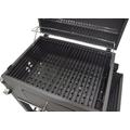 Faszenes fém grillkocsi, két sütőráccsal, hőmérővel, polcokkal 115x46x106cm Faszenes fém grillkocsi, két sütőráccsal, hőmérővel, polcokkal 115x46x106cm