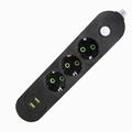Kapcsolós hálózati elosztó 2db USB csatlakozóval és 3 db aljzattal, 1.8m vezetékkel Kapcsolós hálózati elosztó 2db USB csatlakozóval és 3 db aljzattal, 1.8m vezetékkel