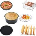 15 részes Air Fryer, olaj nélküli forrólevegős fritőz kiegészítő és tartozék szett receptkönyvvel - 18 cm-es 15 részes Air Fryer, olaj nélküli forrólevegős fritőz kiegészítő és tartozék szett receptkönyvvel - 18 cm-es