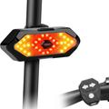 Akkumulátoros hátsó LED biciklilámpa, index, hang- és fényjelzés, távirányítóval Akkumulátoros hátsó LED biciklilámpa, index, hang- és fényjelzés, távirányítóval