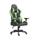 Gamer szék fej-és derékpárnával, állítható kartámasszal zöld-fekete színben