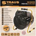 Straus hősugárzó, hordozható ventilátoros fűtőtest, 4500W Straus hősugárzó, hordozható ventilátoros fűtőtest, 4500W