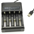 i4 ACD USB univerzális Li-Ion akkutöltő, elemtöltő, AA, AAA, 18650, stb akkukhoz