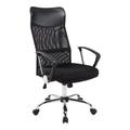 Ergonomikus irodai szék magas háttámlával fekete színben, króm lábakkal Ergonomikus irodai szék magas háttámlával fekete színben, króm lábakkal