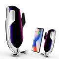R2 smart szenzoros autós telefontartó vezeték nélküli töltővel, Qi 10W, ezüst R2 smart szenzoros autós telefontartó vezeték nélküli töltővel, Qi 10W, ezüst