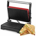 Értékcsökkent - Royalty Line elektromos grill-, és panini sütő 1000W teljesítmény, piros