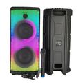 Akkumulátoros bluetooth karaoke hangfal mikrofonnal, távirányítóval, LED fényekkel Akkumulátoros bluetooth karaoke hangfal mikrofonnal, távirányítóval, LED fényekkel