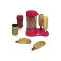 Hot dog készítő gép melegítő rúddal és virslifőzővel, piros Hot dog készítő gép melegítő rúddal és virslifőzővel, piros