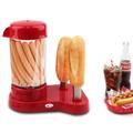 Hot dog készítő gép melegítő rúddal és virslifőzővel, piros Hot dog készítő gép melegítő rúddal és virslifőzővel, piros