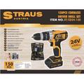 Straus 150 részes szerszám készlet akkus fúróval, 2 db 24V akkumulátorral, kofferben, ST/CD24-150 Straus 150 részes szerszám készlet akkus fúróval, 2 db 24V akkumulátorral, kofferben, ST/CD24-150