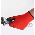 12 pár univerzális szerelőkesztyű, védőkesztyű, mártott tenyérrel, 10-es méret, piros