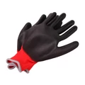 12 pár univerzális szerelőkesztyű, védőkesztyű, mártott tenyérrel, 10-es méret, piros