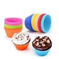 12 részes színes szilikon muffin sütőforma - kerek