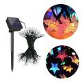 Napelemes színes LED fényfüzér hópehely formákkal, 8 program, 30 LED, 6,5 méter Napelemes színes LED fényfüzér hópehely formákkal, 8 program, 30 LED, 6,5 méter