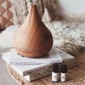 Fa hatású aromaterápiás párologtató, ultrahangos párásító, illatosító - világosbarna, csepp Fa hatású aromaterápiás párologtató, ultrahangos párásító, illatosító - világosbarna, csepp