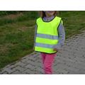 Gyermek neonsárga láthatósági mellény fényvisszaverő csíkkal, S Gyermek neonsárga láthatósági mellény fényvisszaverő csíkkal, S