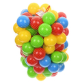 Műanyag labdák vidám színekben, játszósátorba, járókába, 6,5 cm-es, 100 db-os szett hálóban