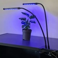 2×20 LED-es, 2 paneles növénynevelő, palántanövesztő, növénytermesztő lámpa csíptethető rögzítéssel, távkapcsolóval