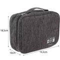 Elektronikai rendező utazáshoz, kábelrendező táska, laptop tartozéktáska, 9 rekeszes, szürke színben