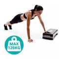 Step pad állítható magassággal, 120 kg teherbírás, csúszásgátlós, fekete Step pad állítható magassággal, 120 kg teherbírás, csúszásgátlós, fekete