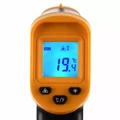 Érintésmentes infrás pirométer, hőmérő LCD kijelzővel, -50-500°C mérési tartománnyal, elemes, fekete