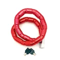 Extra erős, acélgyűrűs bicikli és motorkerékpár zár, 2 kulccsal, 24 mm / 80 cm méretben, piros